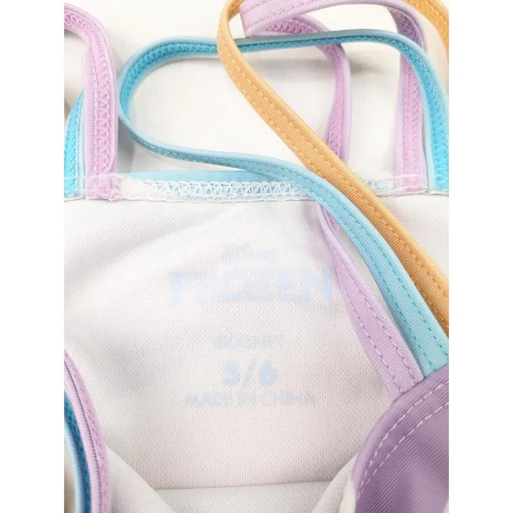 Disney Frozen Striped Swimsuit Size 5-6
